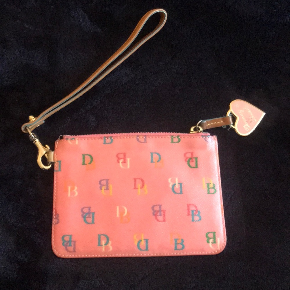 Dooney and Bourke Pink monogram wristlet